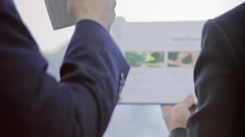 Businessman Pointing at Document Closeup in Office 스톡 동영상 337914388