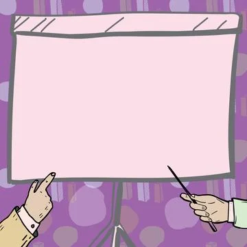 Businessman Pointing Finger Empty Presentation Board Representing Planning Stock Illustration