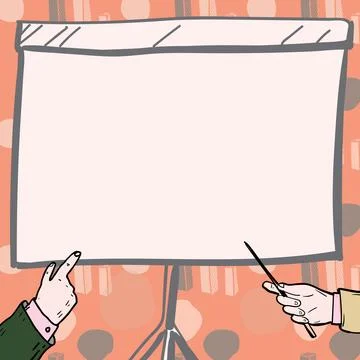 Businessman Pointing Finger Empty Presentation Board Representing Planning Stock Illustration