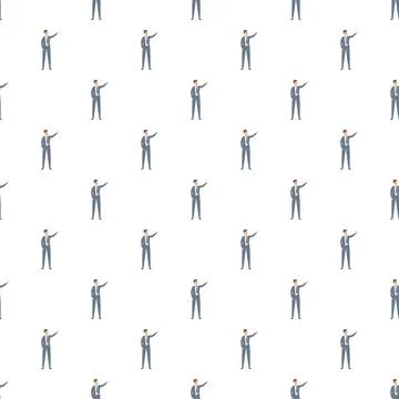 Businessman pointing gesture seamless pattern background concept Stock Illustration