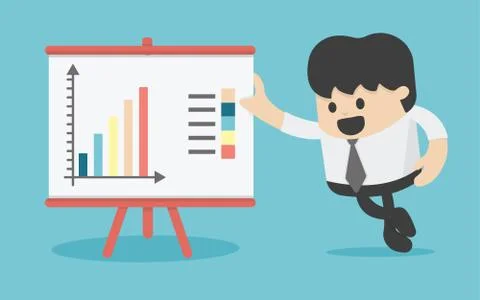 Businessman pointing at graph Stock Illustration