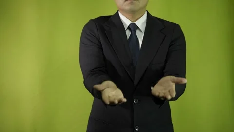Businessman pointing with one hand at something in front, touching the screen,  Stock Footage 275348236