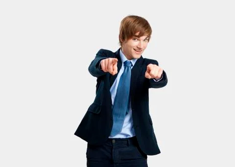 Businessman pointing Stock Photos