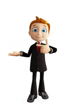 Businessman with pointing pose Stock Illustration