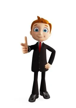 Businessman with pointing pose Stock Illustration