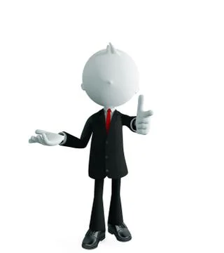 Businessman with pointing pose Stock Illustration