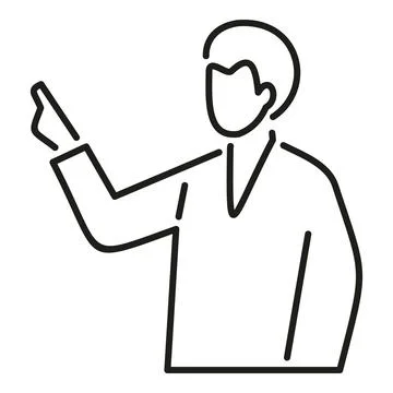 Businessman pointing up presenting new idea icon Stock Illustration