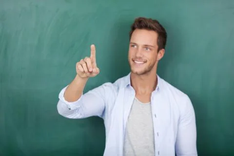 Businessman pointing at something Stock Photos