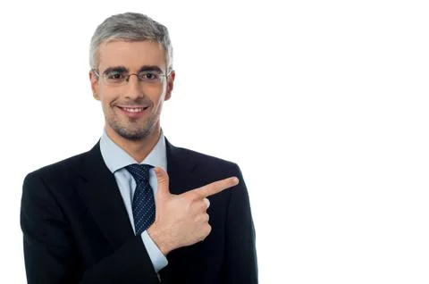 Businessman pointing at something Stock Photos