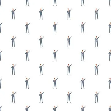 Businessman pointing success pattern on white background Stock Illustration