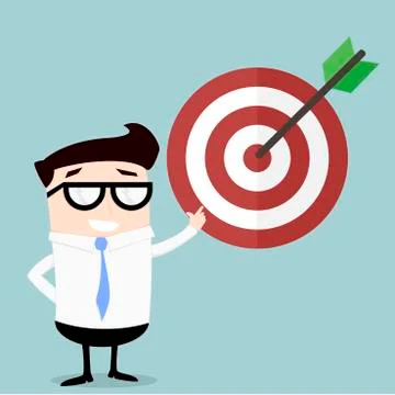 Businessman pointing to target Stock Illustration
