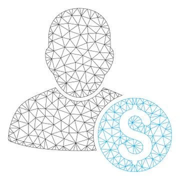 Businessman Polygonal Frame Vector Mesh Illustration Stock-Illustration