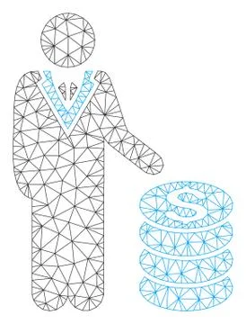 Businessman Polygonal Frame Vector Mesh Illustration Stock-Illustration