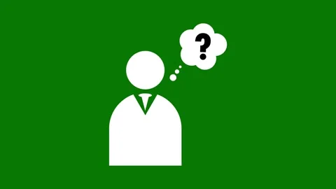 Businessman Pop Animation with Question Mark on Green Screen Stock Footage 314798886