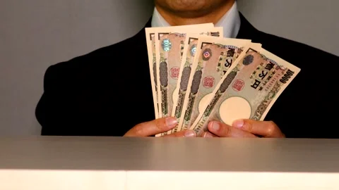A businessman posing with banknotes. Stock Footage 335023935