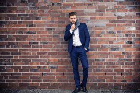 Businessman posing like a model Stock Photos