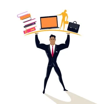 Businessman Posing as Telamon イラスト素材