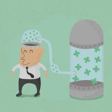 Businessman with positive thinking , eps10 vector format Illustrazione stock