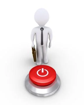 Businessman with a power button Stock Illustration