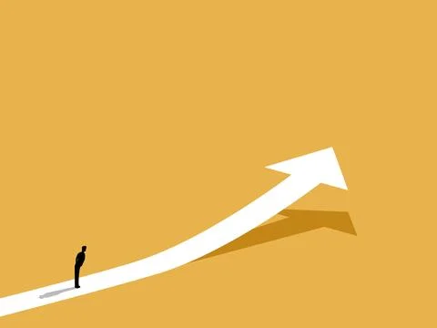Businessman predict that the graph will grow in the future. Stock Illustration