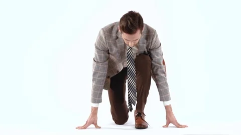 Businessman preparing to start Stock-Footage 72031491