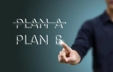 Businessman present plan a and plan b, contingency plan for risk management Stock Photos