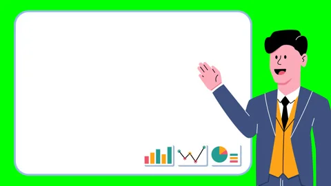 Businessman Present Presentation Graphic Chart Statistic Analytic Animation on G Video stock 276837983