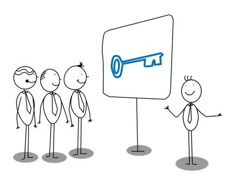 Businessman Presentation about solution Stock Illustration