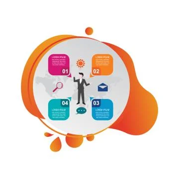 Businessman Presentation Chart Graph Diagram Business Infographic Gradient Fl 스톡 일러스트