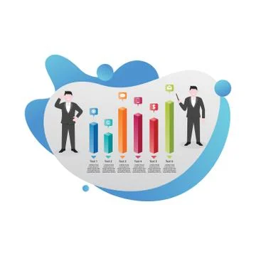 Businessman Presentation Chart Graph Diagram Business Infographic Gradient Fl Stock Illustration