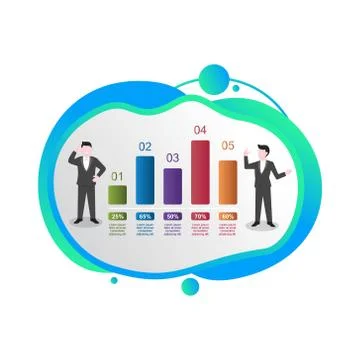 Businessman Presentation Chart Graph Diagram Business Infographic Gradient Fl 스톡 일러스트