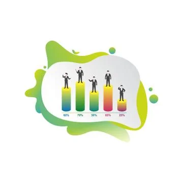 Businessman Presentation Chart Graph Diagram Business Infographic Gradient Fl 스톡 일러스트