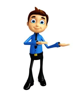 Businessman with presentation pose Stock Illustration