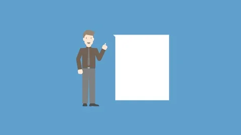 Businessman presentation with speech bubble pop up many size Stock Footage 91721903