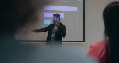 Businessman Presenting at Conference Stock Footage 241863910