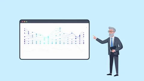 Businessman Presenting Data Visualization Chart on Screen Stock Footage 330887649