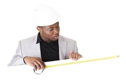 Businessman presenting empty banner. Stock Photos