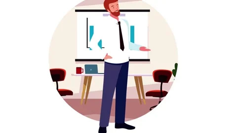 Businessman Presenting Financial Analytics and Corporate Growth Chart Animation Stock-Footage 334364806