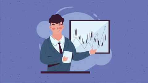 Businessman presenting financial statistics on a digital whiteboard in a co.. Stock Footage 339214221