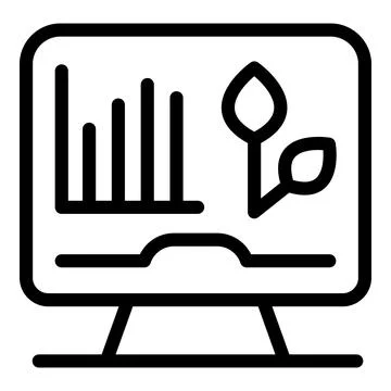Businessman presenting growing chart on screen icon 库存插图