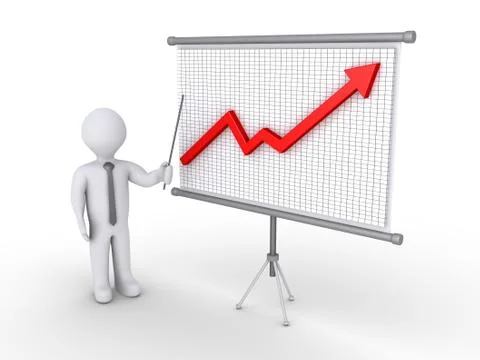 Businessman presenting growing graph Stock Illustration