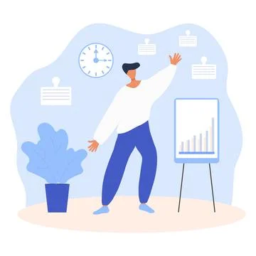 Businessman presenting growing graph statistics Illustrazione stock