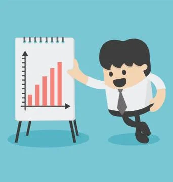 Businessman Presenting Growth Chart Stock Illustration