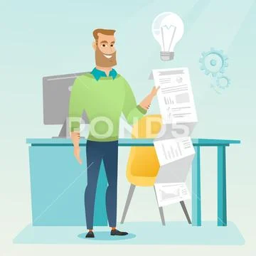 Businessman presenting his business report Stock Illustration
