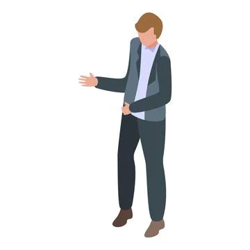 Businessman presenting information making hand gesture Stock Illustration