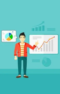 Businessman presenting report Illustrazione stock