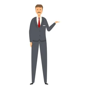 Businessman presenting something using hand gesture illustration Stock Illustration