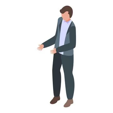 Businessman presenting something using hand gestures isometric illustration Stock Illustration