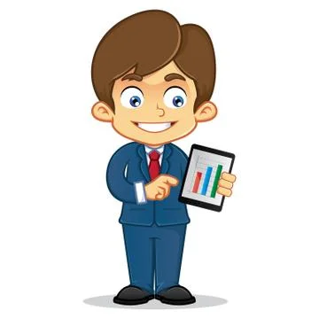 Businessman Presenting With Tablet Computer Stock Illustration