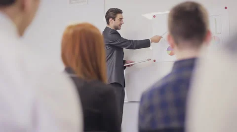 Businessman presenting to the team taking notes in the boardroom. 스톡 동영상 60978670